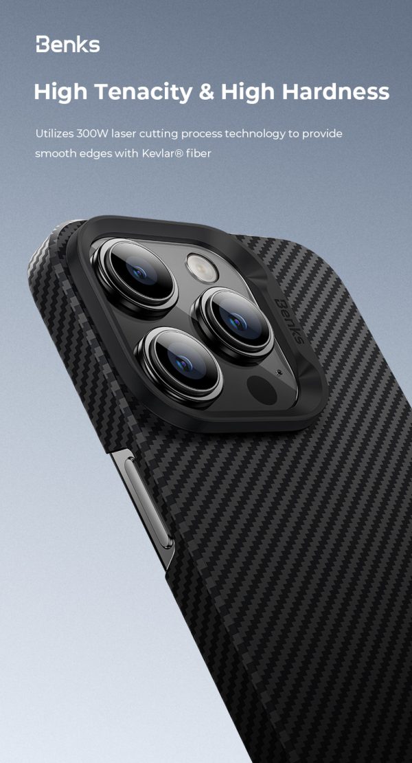7 (1) iPhone 16 Benks ArmorAir Kevlar 600D Case - Black - 6948005904937 - Image 2