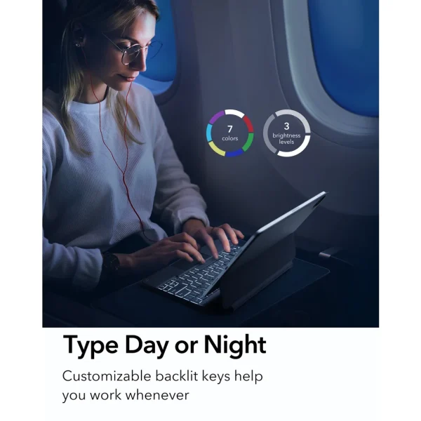 ESR Rebound Magnetic Keyboard Case iPad Pro 11 and Air 5/4 US Layout - Black - BIS - Image 3