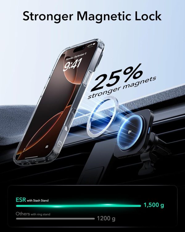 iPhone 16 Pro ESR Classic Hybrid Case With Stash Stand Magsafe - Clear - BIS - Image 2