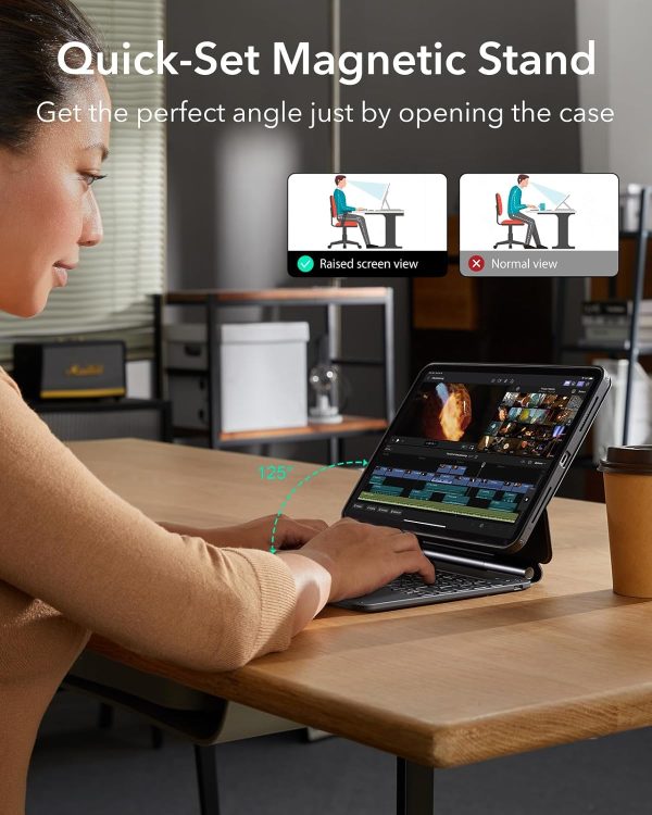 ESR Rebound Magnetic Keyboard Case 360 iPad Pro 11 2024 US Layout - Black - BIS - Image 6