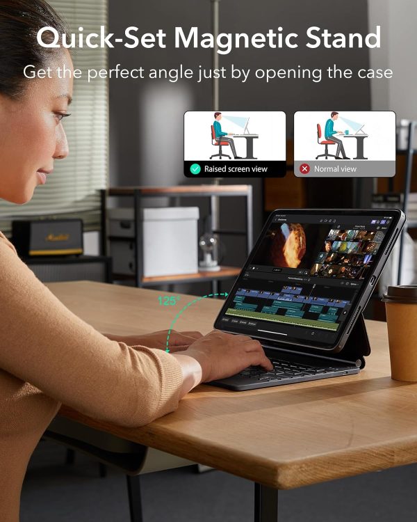 ESR Rebound Magnetic Keyboard Case 360 iPad Air 13 2024 US Layout - Black - BIS - Image 6