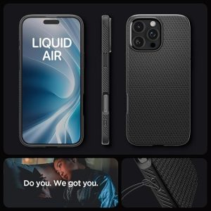 Apple iPhone 16 Pro Max Liquid Air Case by Spigen - ACS07988 - Matte Black - Image 2