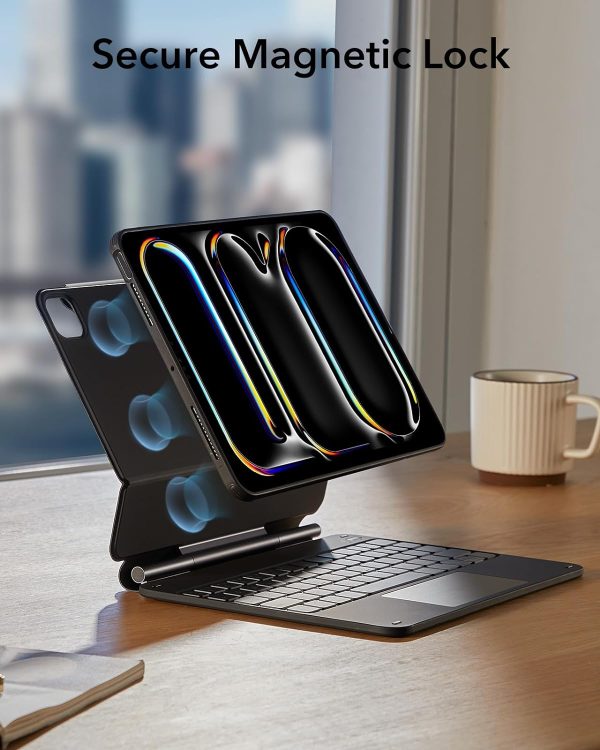 ESR Rebound Magnetic Keyboard Case 360 iPad Pro 11 2024 US Layout - Black - BIS - Image 4