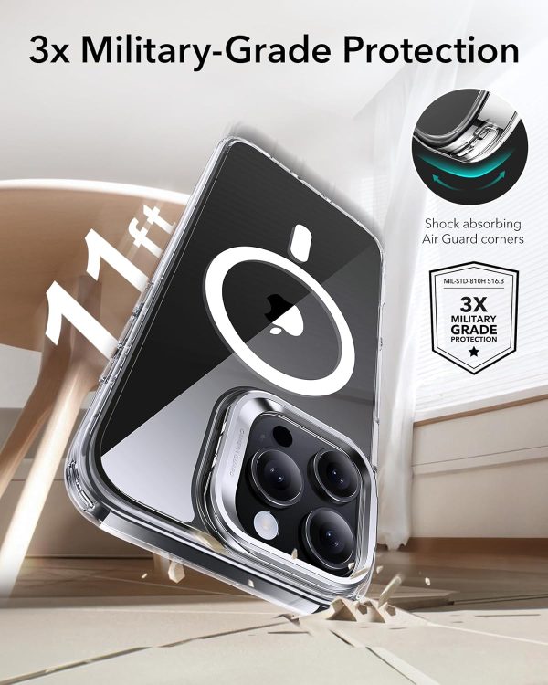 iPhone 16 Pro ESR Classic Hybrid Case With Stash Stand Magsafe - Clear - BIS - Image 3