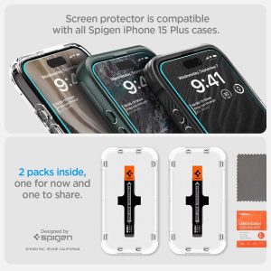 Apple iPhone 16 Plus / 15 Plus GLAS.tR EZ Fit Sensor Protected - AGL06883 - Clear - 2 Pack - Image 2