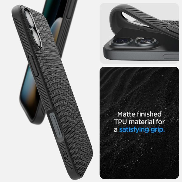 71z5vC-0eYL._AC_SL1200_ Apple iPhone 16 Liquid Air Case by Spigen - ACS08194 - Matte Black - Image 5