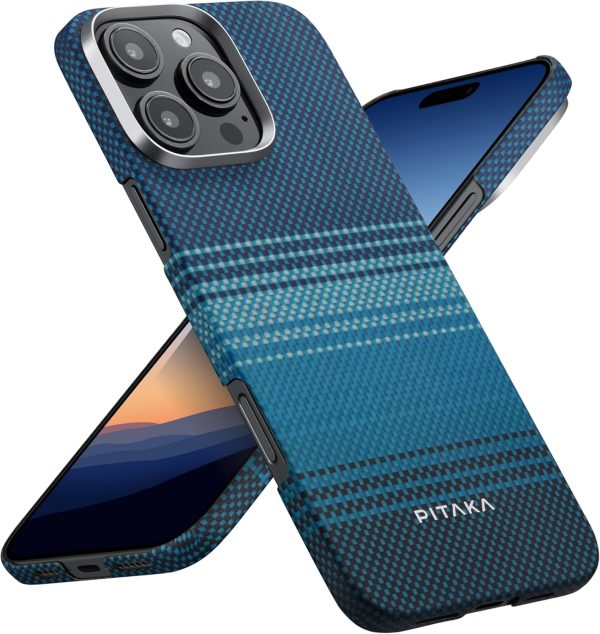 81Hc9tKV1SL._AC_SL1500_ iPhone 16 Pro Max Pitaka Tactile Woven Case  - Moonrise - Image 1