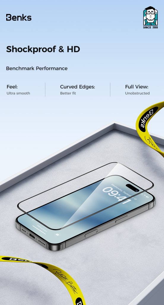 iPhone 16 Pro Max Benks Ultra Shield HD Screen Protector - 6948005980641 - A - Image 2