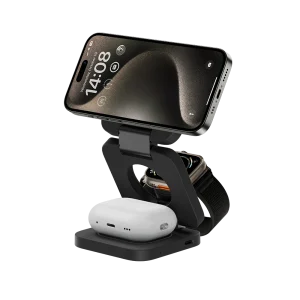 Benks W13 3 in 1 Foldable Charger Stand - Black - 6948005996710