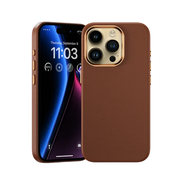 BenksVintageleatherphonecaseforiphone15Pro_4_5ea1b922-a20c-4228-afc2-b19be7978824 iPhone 15 Pro Max Benks Vintage Vegan Leather Case - Brown - 6948005997090 - Image 1