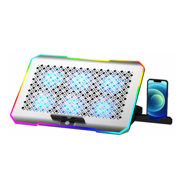 LAPTOPRGBCOOLINGSTANDWITH6FANS-A500 Amaze A500 Laptop RGB Cooling Stand With 6 Fans - BIS - Image 1