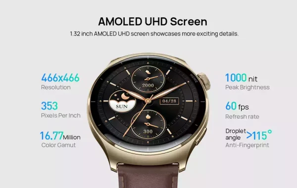 Mibro Watch Lite 3 Pro with 1.32″ UHD Amoled Display GPS & Bluetooth Calling - Khaki Gray - OP - Image 4
