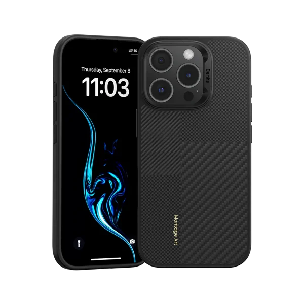 Montage_ArmorPro_Case_built_with_Kevlar_for_iPhone_16_Pro_Max iPhone 16 Pro Benks Montage ArmorPro Hybrid Magnetic Kevlar Case with TPU Edge - 6948005905071 - Image 1