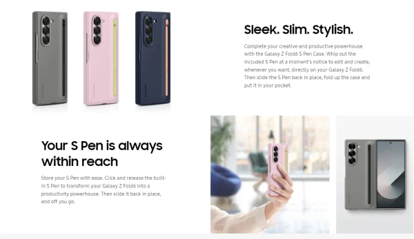 Samsung Galaxy Z Fold 6 S Pen Case - Blue - OP - Image 2