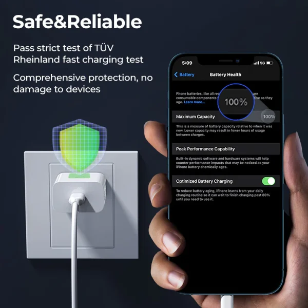 TuV_Rheinland_Certified_Ultimate-S_20W_Mini_Charger_from_benks_1 Benks PA46-UK Ultimate-S 20W PD Charger - White - 6948005973667 - Image 5