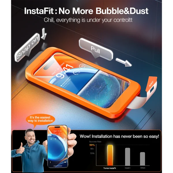 Apple iPhone 16 Pro Max Install Master Glass by Torras - Clear - 1 Pack - Image 7