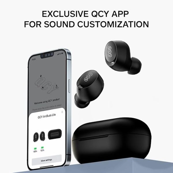 QCY ArcBuds Lite ENC Wireless Earbuds - Black - GC - Image 3
