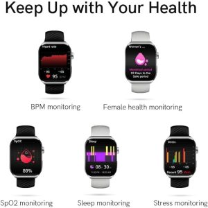 QCY GS2 Smart Sports Watch with 1.96 Large AMOLED Screen Display, 100 Plus Watch Faces & 4 Themes, BT Calling, 100 Plus Sports Mode - Black - GC - Image 4