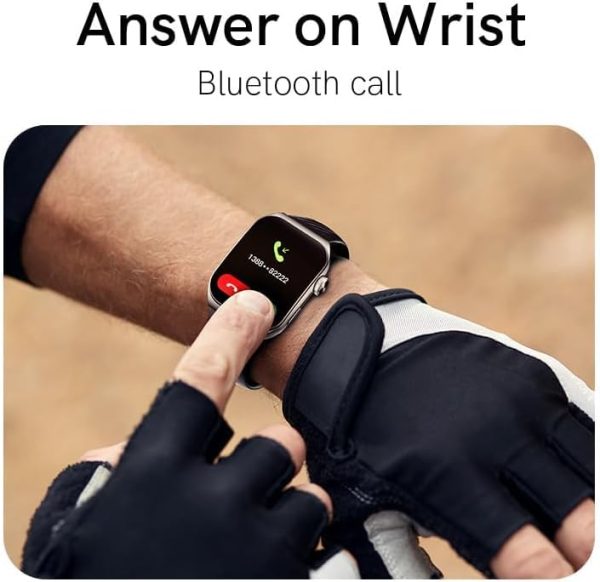 QCY GS2 Smart Sports Watch with 1.96 Large AMOLED Screen Display, 100 Plus Watch Faces & 4 Themes, BT Calling, 100 Plus Sports Mode - Black - GC - Image 2