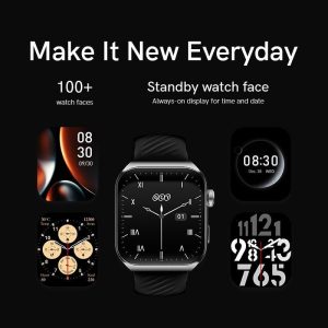QCY GS2 Smart Sports Watch with 1.96 Large AMOLED Screen Display, 100 Plus Watch Faces & 4 Themes, BT Calling, 100 Plus Sports Mode - Black - GC - Image 5
