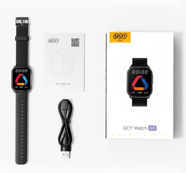 51uilOC40dL._AC_SL1000_ QCY GS Smartwatch 2.02'' Full Touch Screen Fitness Tracker for 100+ Sport Modes Health Monitor + Bluetooth Calling - Black - GC - Image 7