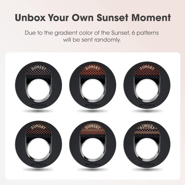 61-f0aKZ80L._AC_SL1500_ PITAKA MagEZ Grip 3 Compatible with MagSafe Ring for iPhone 16/15/14/13/12 - Sunset - Image 2