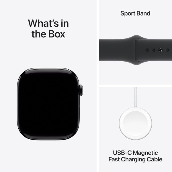 Apple Watch Series 10 GPS 46mm Smartwatch with Jet Black Aluminium Case with Black Sport Band Fitness Tracker ECG App Always-On Retina Display Water Resistant - Image 2