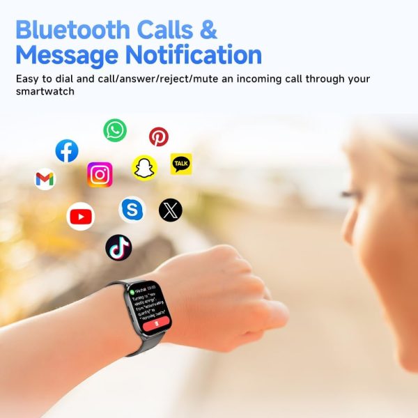 61JTlb-j3YL._AC_SL1000_ QCY GS Smartwatch 2.02'' Full Touch Screen Fitness Tracker for 100+ Sport Modes Health Monitor + Bluetooth Calling - Black - GC - Image 6