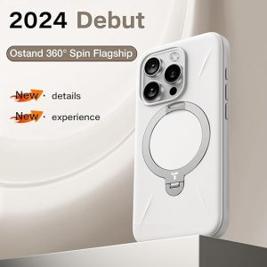 Apple iPhone 16 Pro Max Ostand Spin Fusion Series Case by Torras - Ivory White - Image 6
