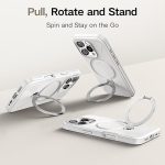 Apple iPhone 16 Pro Ostand Spin Fusion Series Case by Torras - Ivory White - Image 5