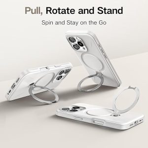 Apple iPhone 16 Pro Max Ostand Spin Fusion Series Case by Torras - Ivory White - Image 5
