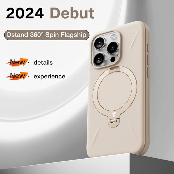 Apple iPhone 16 Pro Ostand Spin Fusion Series Case by Torras - Desert Gold - Image 8