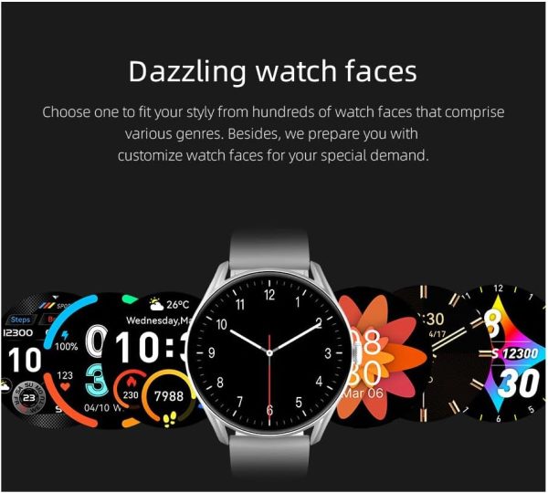 QCY GT Smart Watch With Retina 1.43 AMOLED HD Display, Peak-Brightness Sunlight Display, Metal Watch Frame and Crown, Health Monitoring and 100 + Sports Modes - Black - GC - Image 5