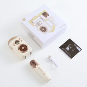 SoundPEATS Karaoke Machine for Kids Adults Hi Singing Mini Portable Bluetooth Speaker with Wireless Microphone Toys Birthday Gifts for Girls Boys Family Home Party Colorful Lights - Beige - BB - Image 7