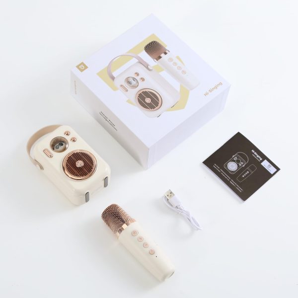 SoundPEATS Karaoke Machine for Kids Adults Hi Singing Mini Portable Bluetooth Speaker with Wireless Microphone Toys Birthday Gifts for Girls Boys Family Home Party Colorful Lights - Beige - BB - Image 7