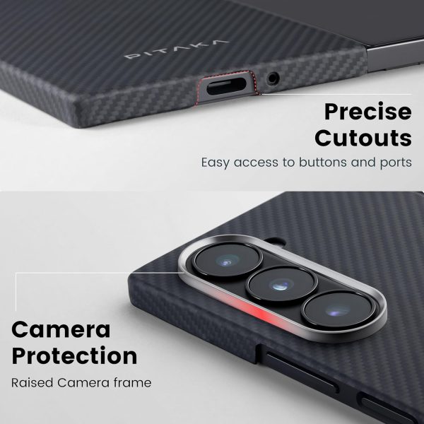 Galaxy Z Fold 6 Pitaka MagEZ Case 5 Aramid Fiber Made - Black/Grey - Image 4