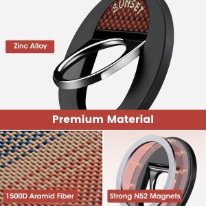 PITAKA MagEZ Grip 3 Compatible with MagSafe Ring for iPhone 16/15/14/13/12 - Sunset - Image 3