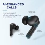 QCY Melobuds HT05 ANC 40dB Active Noise Cancelling Bluetooth 5.2 6 Mic ENC Earbuds - Black - GC - Image 5