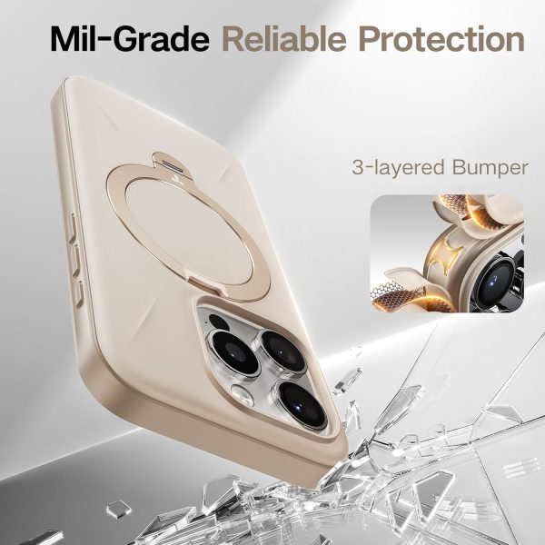 Apple iPhone 16 Pro Ostand Spin Fusion Series Case by Torras - Desert Gold - Image 5