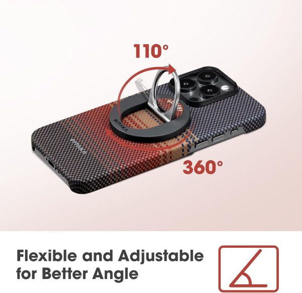 71Irs-XwjdL._AC_SL1500_ PITAKA MagEZ Grip 3 Compatible with MagSafe Ring for iPhone 16/15/14/13/12 - Sunset - Image 4