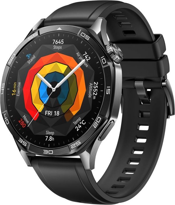 HUAWEI WATCH GT 5 46mm Smartwatch Sharp-Edged Design All-new Running and Cycling Sports Health Tracking up to 14 Days Battery Life Compatible with iOS and Android - Black - Image 1