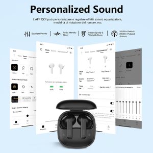 QCY Melobuds HT05 ANC 40dB Active Noise Cancelling Bluetooth 5.2 6 Mic ENC Earbuds - Black - GC - Image 2