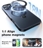 Apple iPhone 16 Pro Ostand Spin Series Case by Torras - Black - Image 5