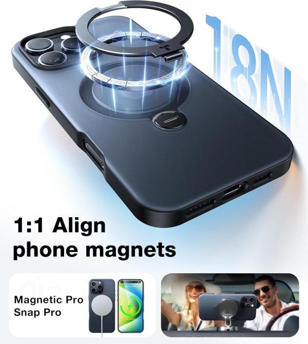 71UPEcqeI6L._AC_SL1500_ Apple iPhone 16 Pro Ostand Spin Series Case by Torras - Black - Image 5