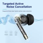 QCY Melobuds HT05 ANC 40dB Active Noise Cancelling Bluetooth 5.2 6 Mic ENC Earbuds - Black - GC - Image 8