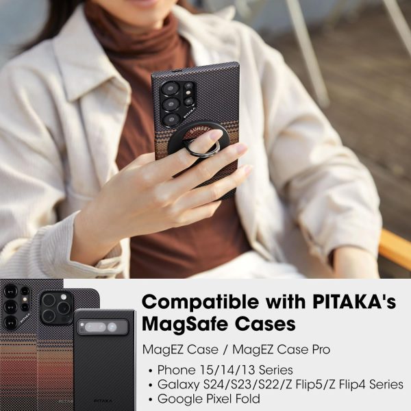 71rnV0mTxUL._AC_SL1500_ PITAKA MagEZ Grip 3 Compatible with MagSafe Ring for iPhone 16/15/14/13/12 - Sunset - Image 5