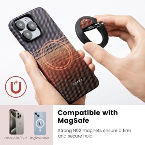 PITAKA MagEZ Grip 3 Compatible with MagSafe Ring for iPhone 16/15/14/13/12 - Sunset - Image 8