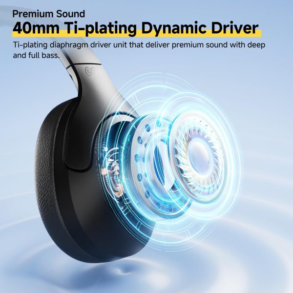 71ujOElEOfL._AC_SL1500_ QCY H3 Lite ANC Wireless Headphones Bluetooth 5.3 Active Noise Cancelling Over Ear Headset 40mm Driver HiFi Sound Earphones - Black - GC - Image 8