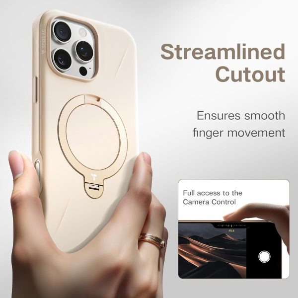 Apple iPhone 16 Pro Ostand Spin Fusion Series Case by Torras - Desert Gold - Image 2