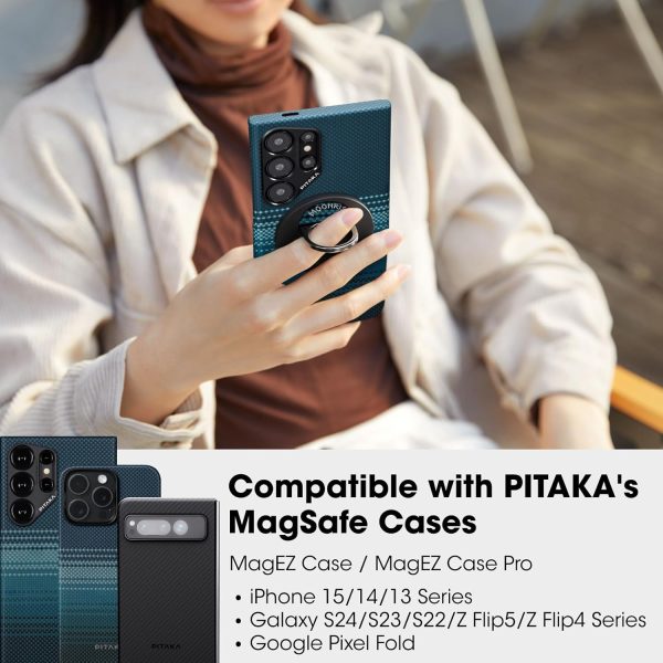 71wGuYq6z1L._AC_SL1500_ PITAKA MagEZ Grip 3 Compatible with MagSafe Ring for iPhone 16/15/14/13/12 - Moonrise - Image 5